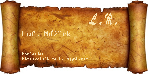 Luft Márk névjegykártya